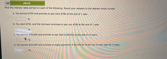 Solved The Interest Rates Earned On Each Of The Following. | Chegg.com