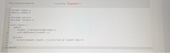 Solved File is marised at read only Curnent fie Studenticpp | Chegg.com