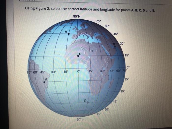 Solved Using Figure 2, select the correct latitude and | Chegg.com