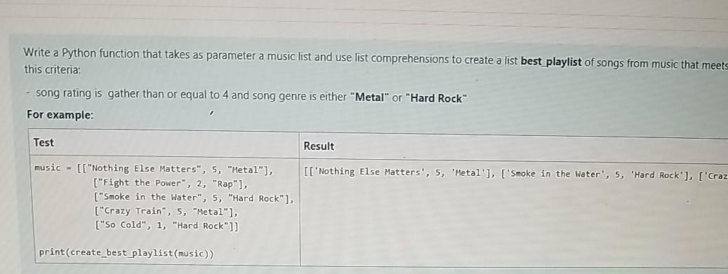 Solved Write a Python function that takes as parameter a | Chegg.com