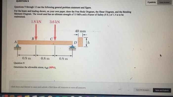 Solved QUESTION 9 2 points Save Anwe Questions through 12 | Chegg.com
