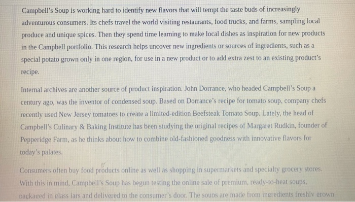 Campbell Soup Spends $2.7 Billion on Pasta Sauce - McGraw-Hill Introduction  to Business