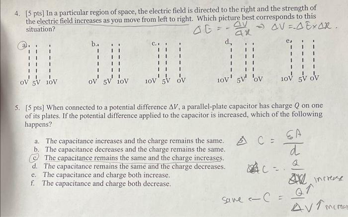 Solved 4. [5 pts] In a particular region of space, the | Chegg.com
