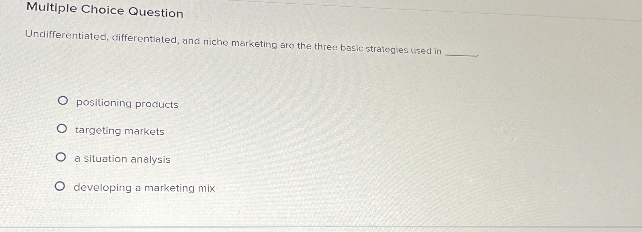 Solved Multiple Choice QuestionUndifferentiated,