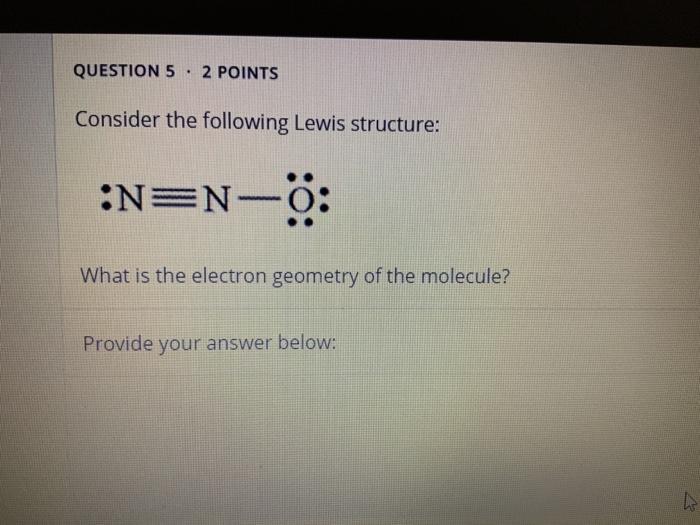 Solved QUESTION 5 . 2 POINTS Consider the following Lewis | Chegg.com