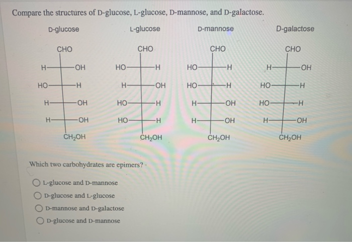 Solved Compare The Structures Of D Glucose L Glucose D