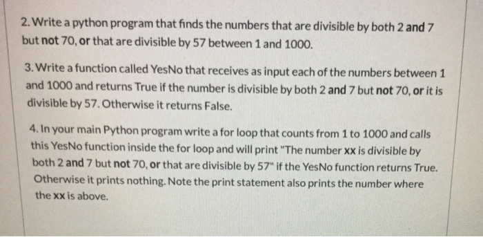 Solved 2. Write a python program that finds the numbers that | Chegg.com