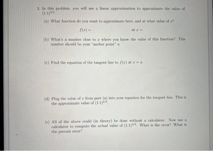 Solved 3. In this problem, you will use a linear | Chegg.com