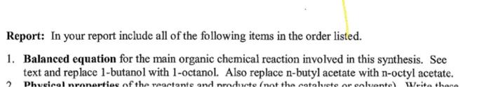 Solved 1 of 3 ESTERIFICATION EXPERIMENT ONE: SYNTHESIS OF | Chegg.com