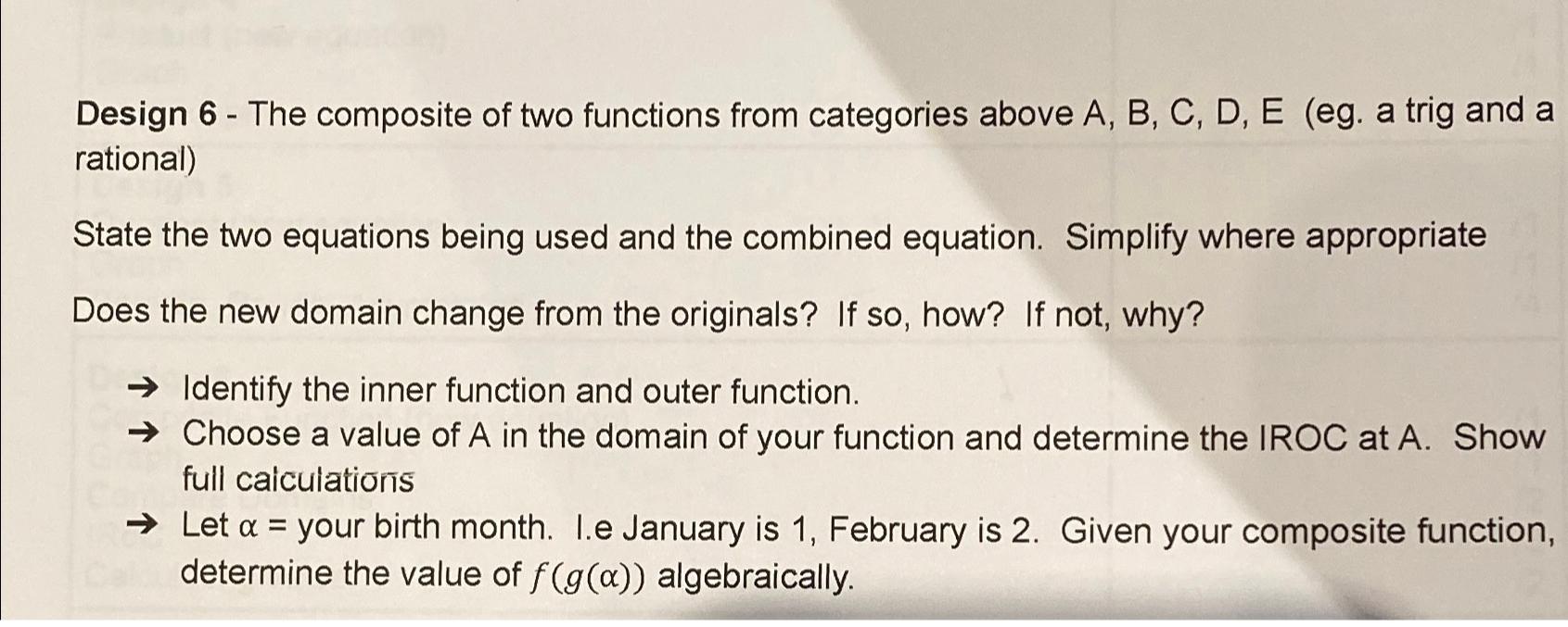 Solved Design 6 - ﻿The Composite Of Two Functions From | Chegg.com