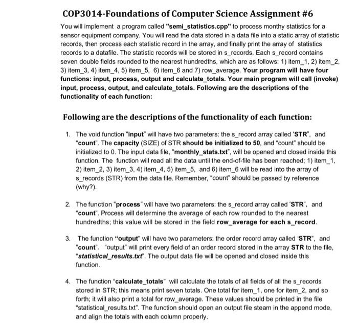 Solved COP3014-Foundations of Computer Science Assignment #6 | Chegg.com