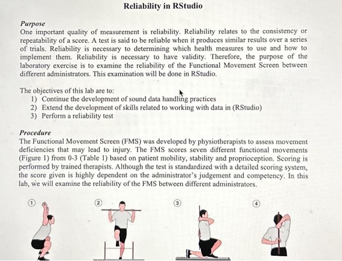 Solved Procedure The Functional Movement Screen (FMS) was | Chegg.com
