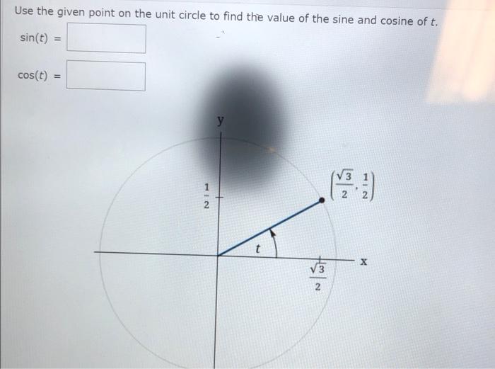 Solved Use the given point on the unit circle to find the | Chegg.com
