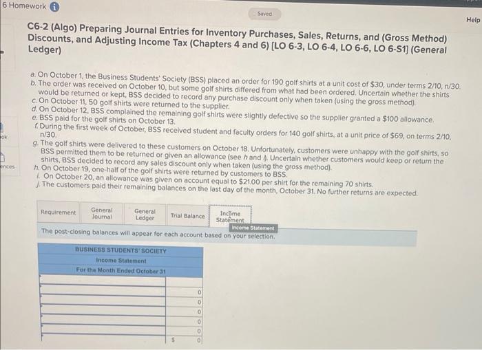 C62 (Algo) Preparing Journal Entries for Inventory