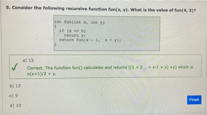 solved-5-consider-the-following-recursive-function-fun-x-chegg