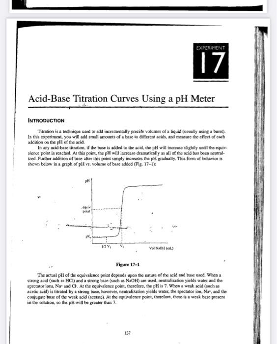 AcidBase Titration Curves Using a pH Meter
