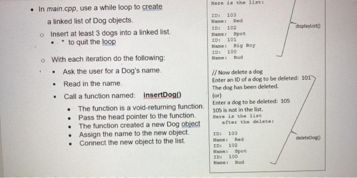 Solved HW_4-1b Write a program that creates a linked list of | Chegg.com