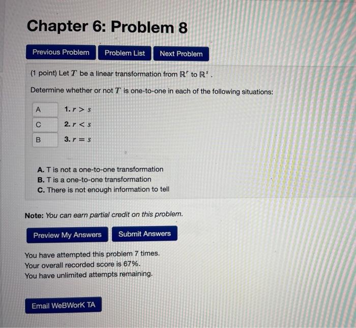 Solved Chapter 6: Problem 6 Previous Problem Problem List | Chegg.com