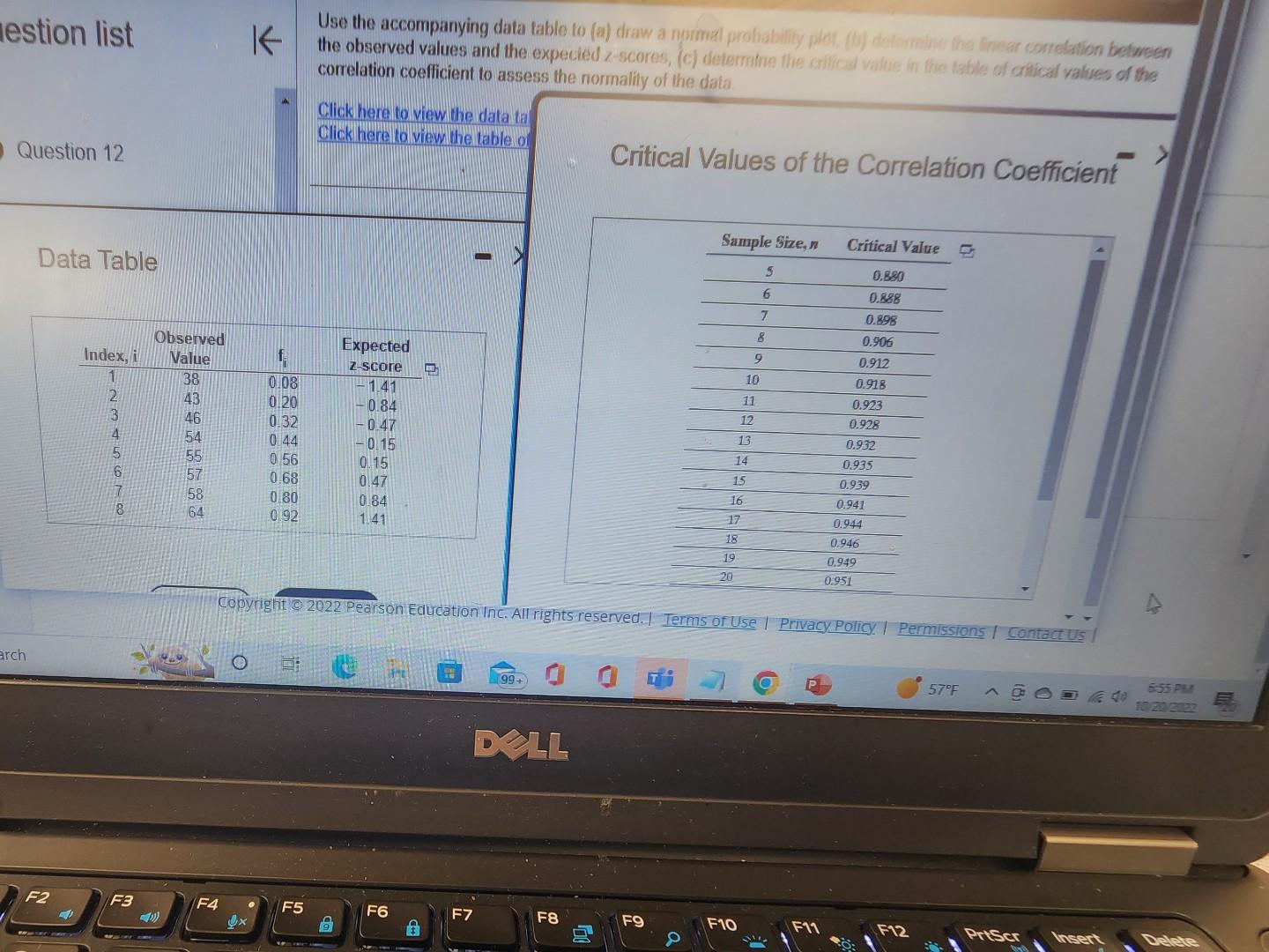 Solved stion list correlation coefficient to assess the | Chegg.com