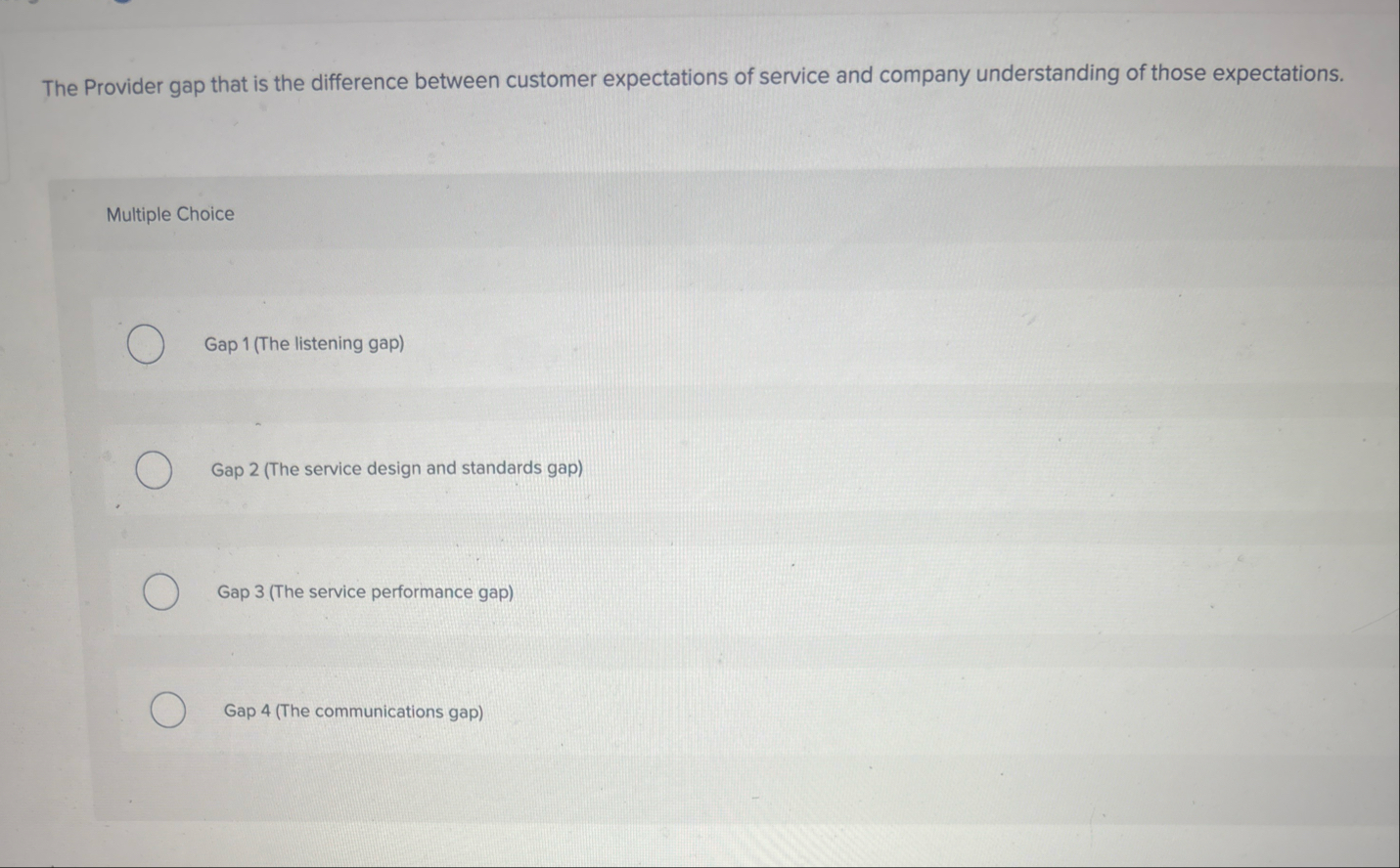 Solved The Provider gap that is the difference between | Chegg.com