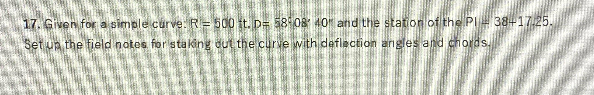 Solved Draw table Given for a simple curve: | Chegg.com