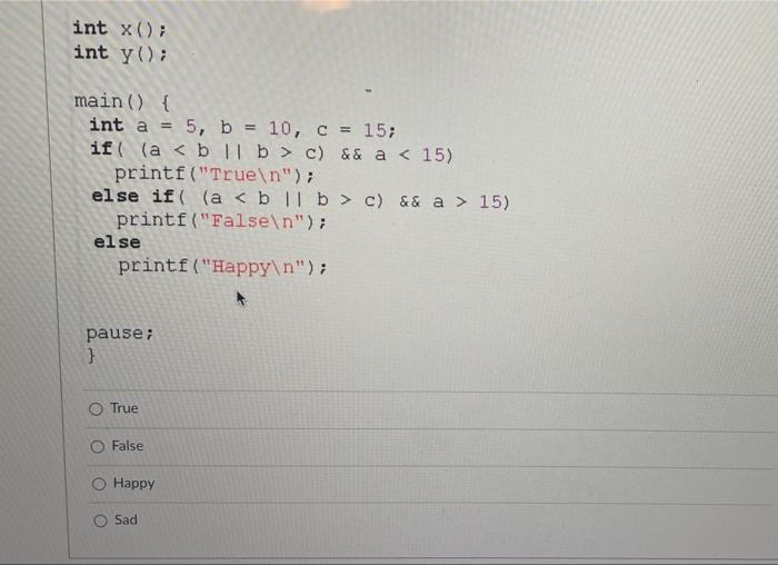 int a 5 b 10 c 15