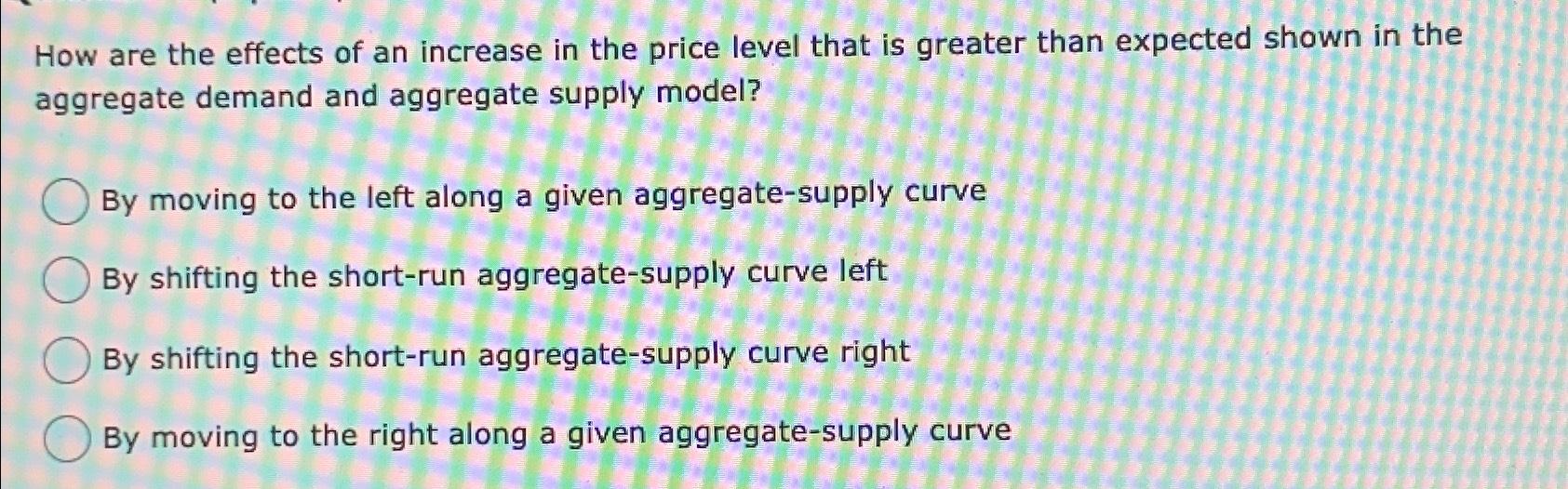 Solved How are the effects of an increase in the price level | Chegg.com