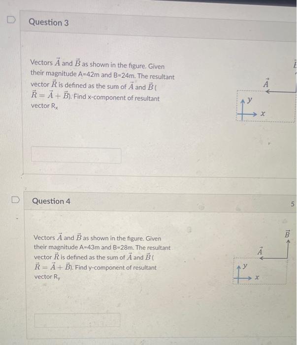 Solved Vectors A and B as shown in the figure. Given their | Chegg.com