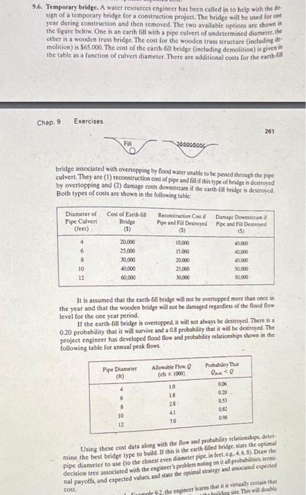 9.6. Temporary bridge. A water resources engineer has | Chegg.com