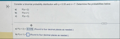 Solved Consider a binomial probability distribution with | Chegg.com