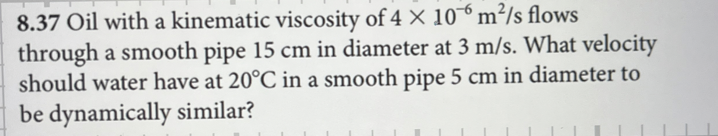 Solved Oil With A Kinematic Viscosity Of M S Chegg Com