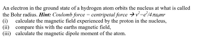 Solved An electron in the ground state of a hydrogen atom | Chegg.com