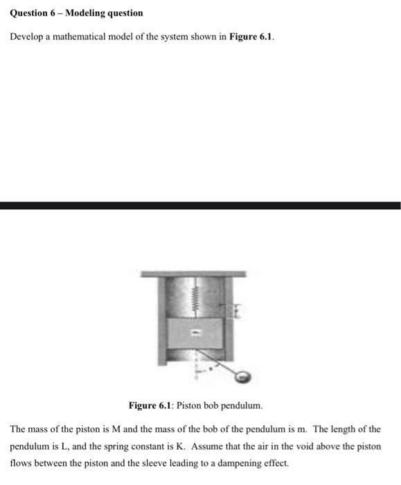 Solved Question 6 Modeling question Develop a mathematical