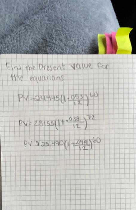 Solved Find the Present value for the equations | Chegg.com