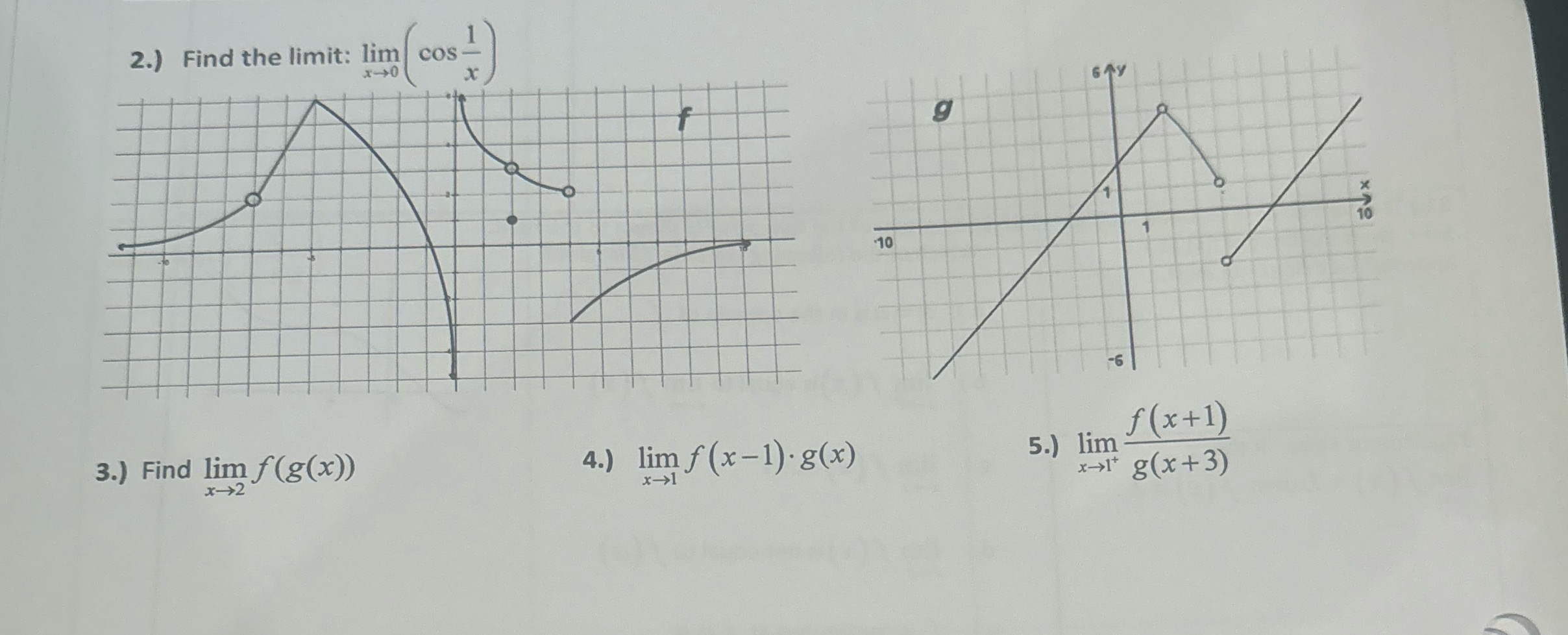 Solved 2.) ﻿Find the limit: limx→0(cos(1x))3.) ﻿Find | Chegg.com