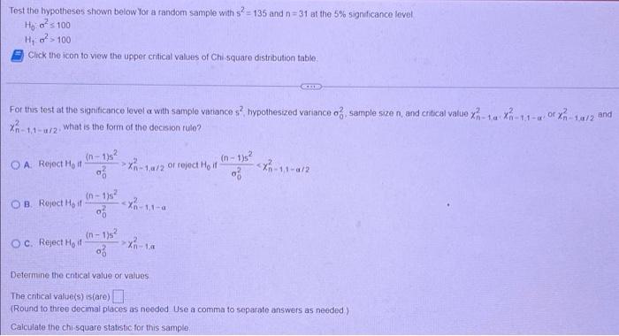 Solved Test the hypotheses shown below for a random sample | Chegg.com