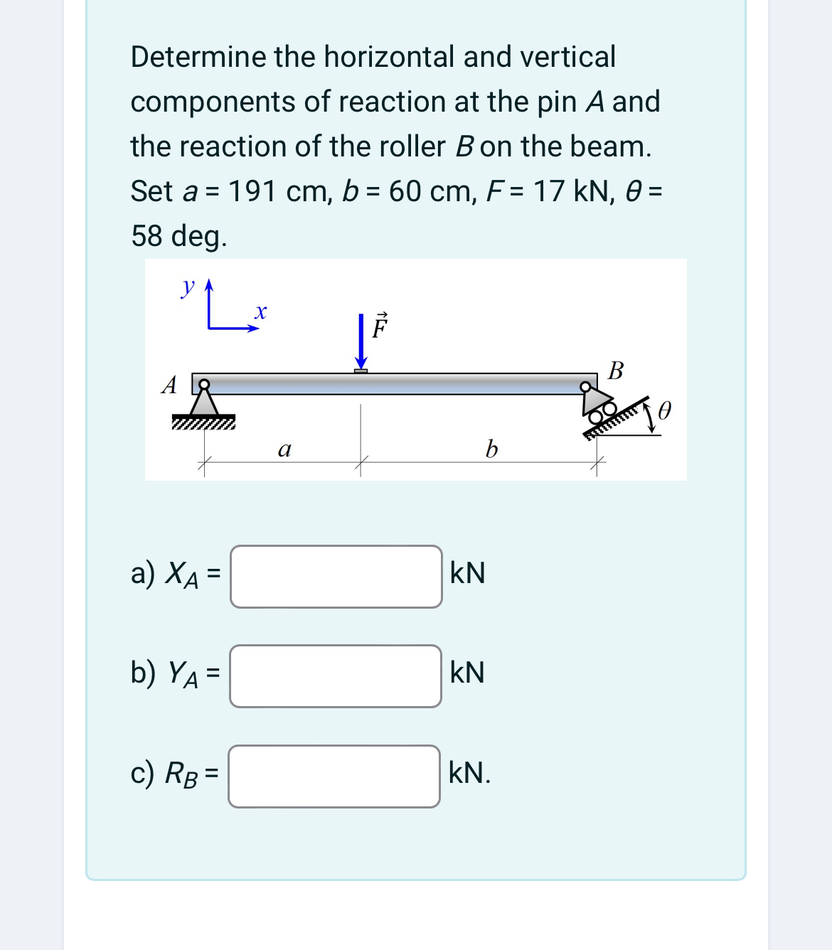 Solved Determine the horizontal and vertical components of | Chegg.com