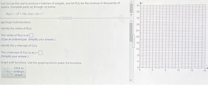 Solved 10 Let C(X) be the cost to produce x batches of | Chegg.com