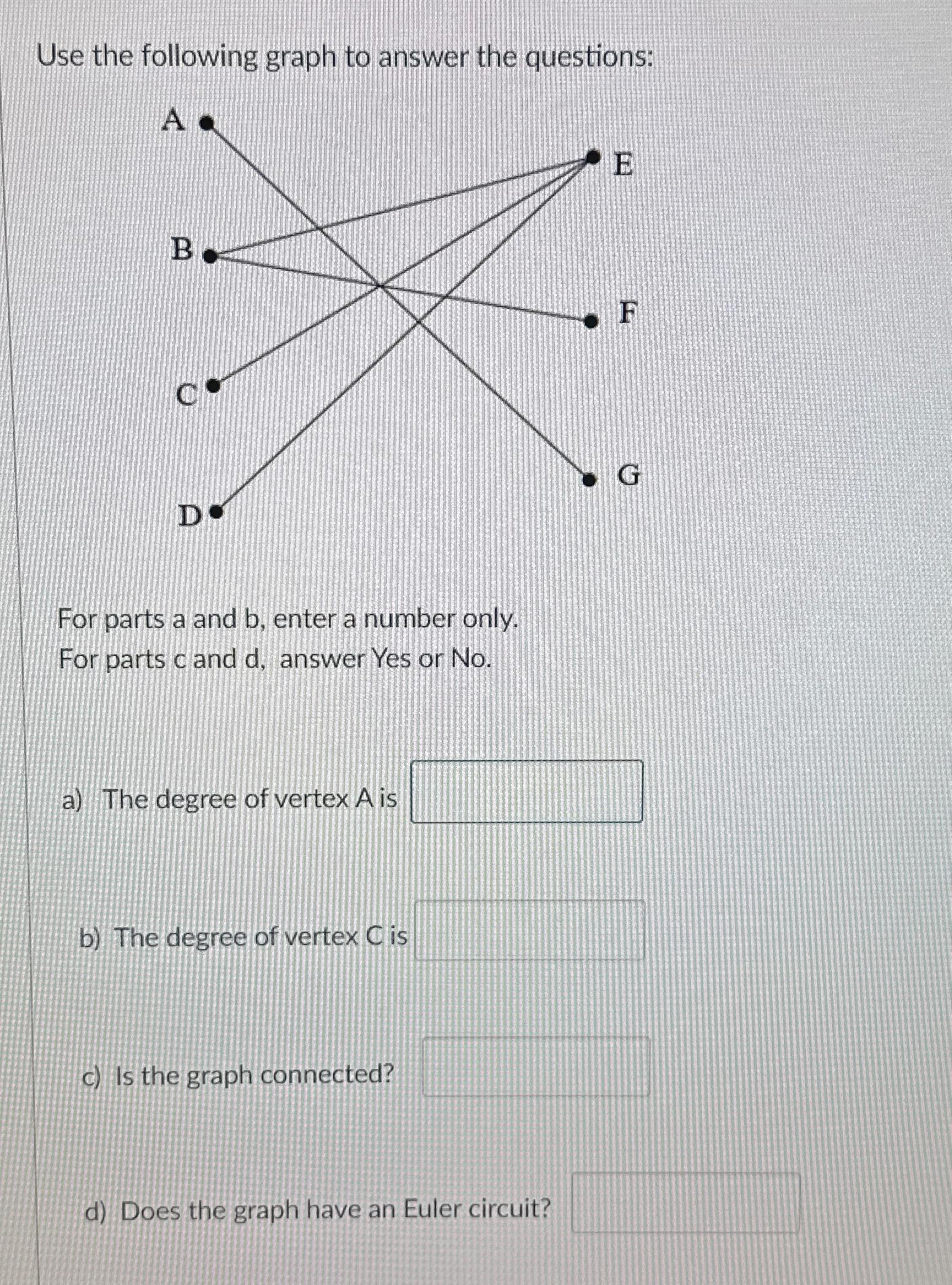 Solved Use the following graph to answer the questions:For | Chegg.com