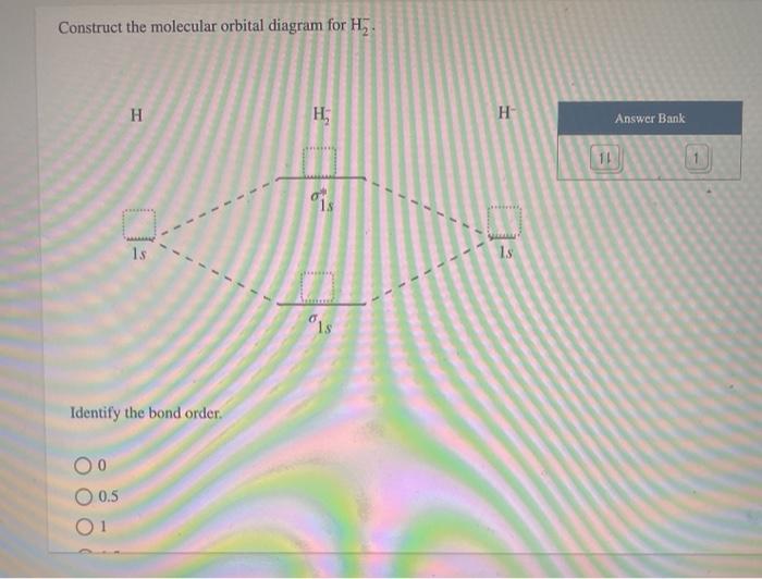 Solved Construct The Molecular Orbital Diagram For H. H H; H | Chegg.com