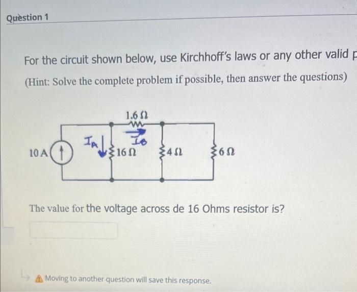 Solved For The Circuit Shown Below, Use Kirchhoff's Laws Or | Chegg.com