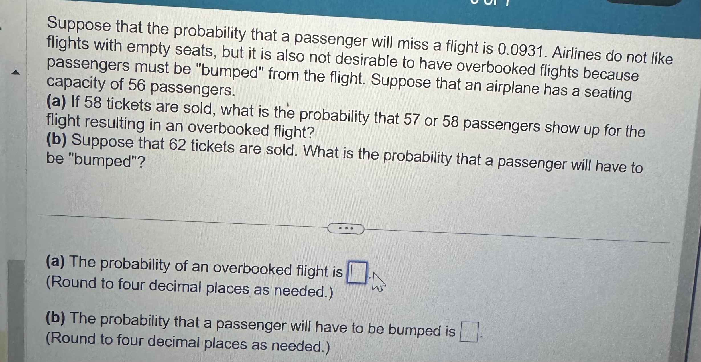 Solved Suppose that the probability that a passenger will | Chegg.com