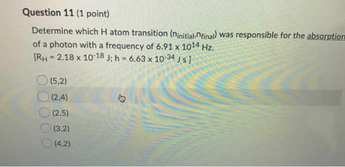 Solved Question 11 1 Point Determine Which H Atom Trans Chegg Com