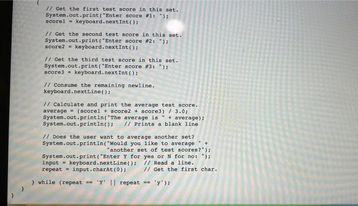 Solved Use TestAverage 1.java 1. Add another score 