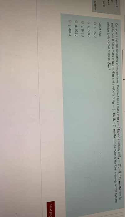 Solved E Consider A System Consisting Of Two Particles: | Chegg.com