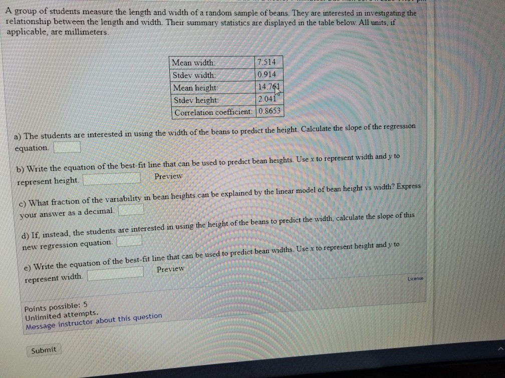 Solved A Group Of Students Measure The Length And Width Of A | Chegg.com