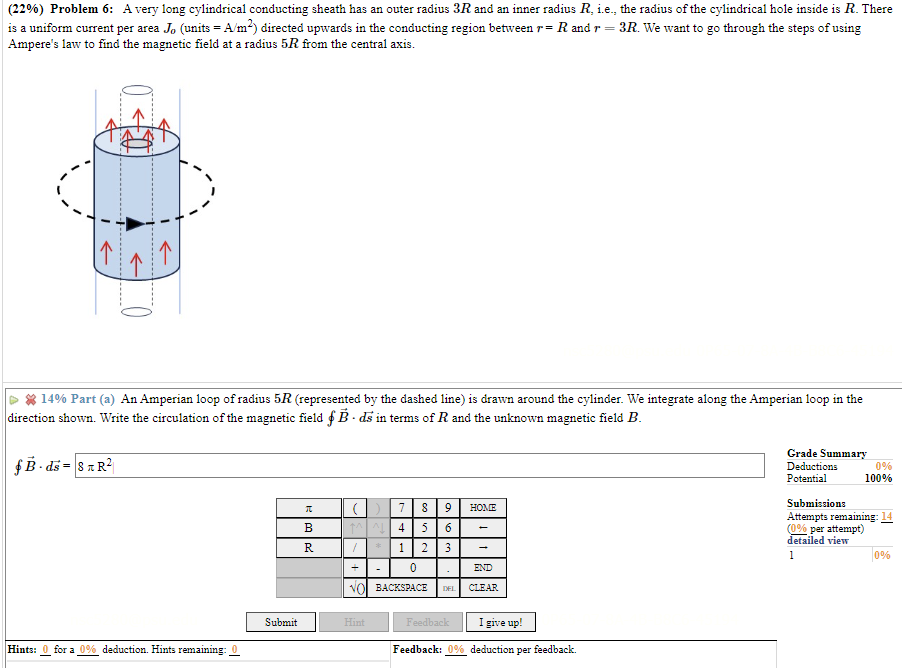 Solved (22%) ﻿Problem 6: A very long cylindrical conducting | Chegg.com