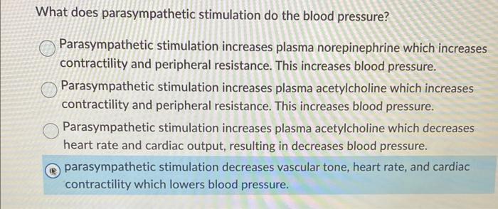 Solved What does sympathetic stimulation do the blood | Chegg.com