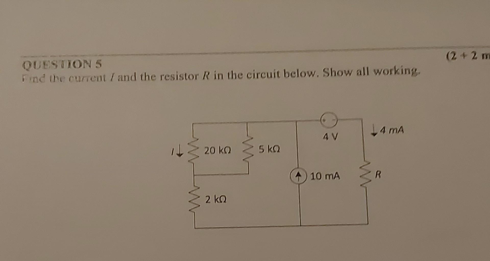 Solved QUESTION 5 Find the current I and the resistor R in | Chegg.com