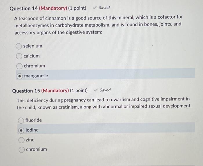 Solved This trace mineral which is found in abundance in